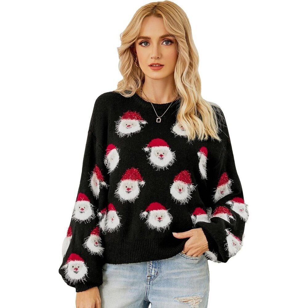 Ugly Christmas Sweater Women Acrylic Blend Cozy Fuzzy Holiday Pullover